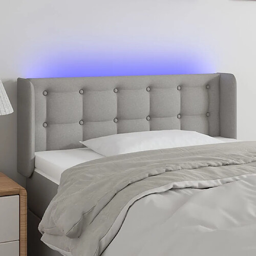 Maison Chic Tête de lit scandinave à LED,meuble de chambre Gris clair 103x16x78/88 cm Tissu -MN85169