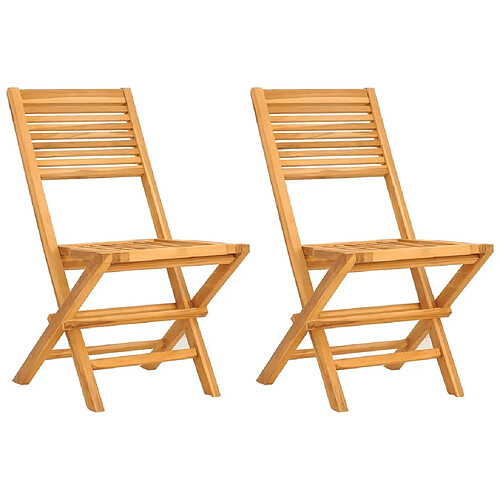 Maison Chic Lot de 2 Chaises de jardin,Fauteuil d'extérieur pliantes 47x62x90 cm bois massif teck -MN88775