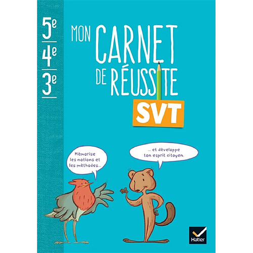 Mon carnet de réussite SVT 5e, 4e, 3e : 2024