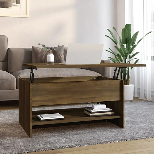 vidaXL Table basse Chêne marron 80x50x40 cm Bois d'ingénierie