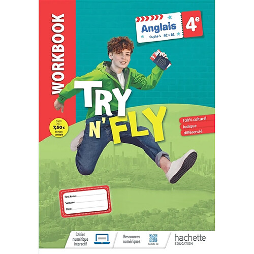 Try n' Fly anglais 4e, cycle 4, A2-B1 : workbook