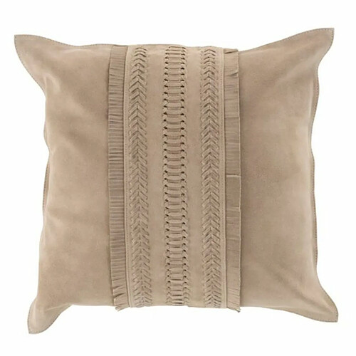 Paris Prix Coussin Déco Carré Cuir India 45x45cm Gris Clair