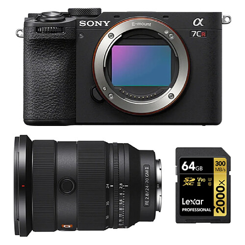 Sony Alpha a7CR (Noir) Appareil photo sans miroir +Sony FE 24-70mm f2.8 GM II (SEL2470GM2) E-Mount+Lexar 64GB Professional 2000x UHS-II SDXC Memory Card