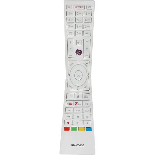 SANAG Rm-C3232 White Remplacement De La Telecommande Convient Pour Jvc Led Smart 4K Ultra Hd Tv Lt-43C862 Lt-24C660(C) Lt-24C661(C) Lt-32C670(B) Lt32C671(B)