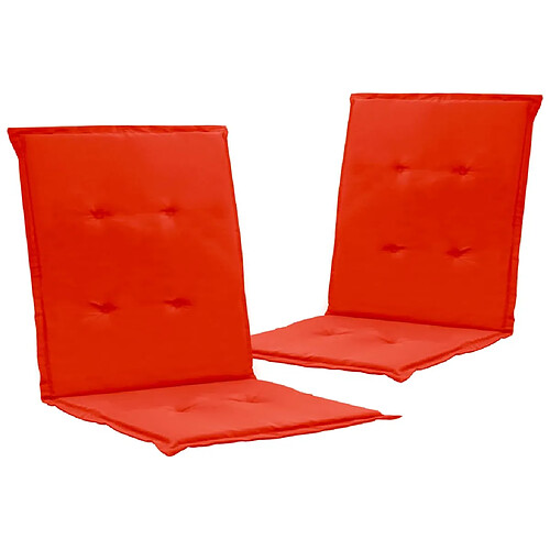 Decoshop26 lot de 2 coussins de chaise de jardin 100% polyester rouge 100 x 50 x 3 cm DEC021686