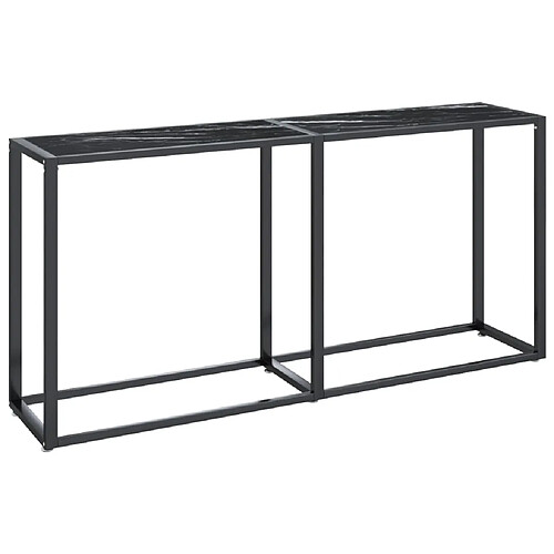 Maison Chic Table console | Meuble d'entrée | Table d'appoint Marbre noir 160x35x75,5 cm Verre trempé -GKD82029