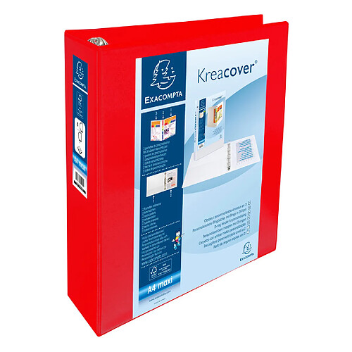 EXACOMPTA Classeur personnalisable Kreacover, A4 Maxi, rouge ()