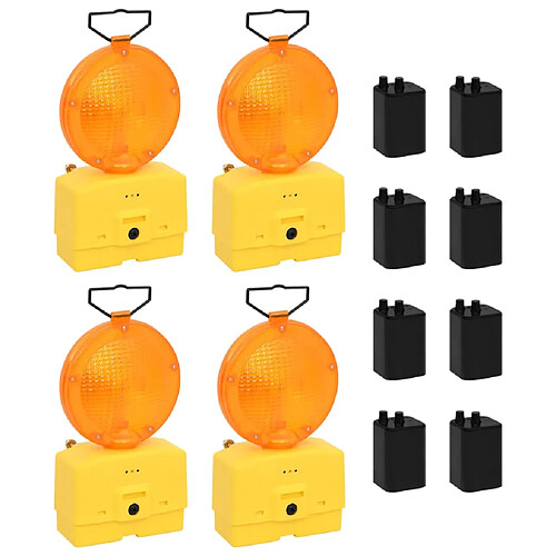 vidaXL Lampes de chantier 4 pcs avec piles 18x8x37 cm