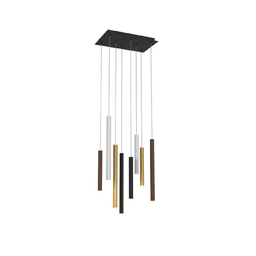 Luminaire Center Suspension Cala Or/marron rouille, blanc sable, noir sable