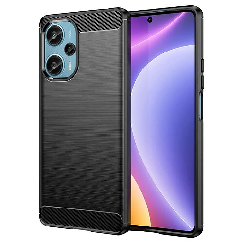 Htdmobiles Coque pour Xiaomi Poco F5 5G / Redmi Note 12 Turbo - housse etui silicone gel carbone + verre trempe - NOIR