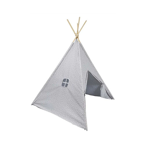 The Home Deco Kids Tipi enfant en tissu 160 cm Little house taupe et blanc.