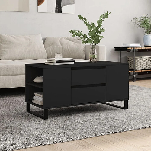 Maison Chic Tabls basse,Table Console pour salon noir 102x44,5x50 cm bois d'ingénierie -MN66960