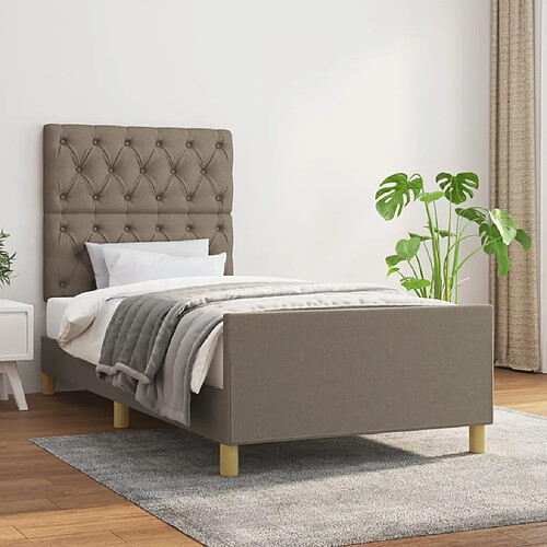 vidaXL Cadre de lit sans matelas taupe 80x200 cm tissu