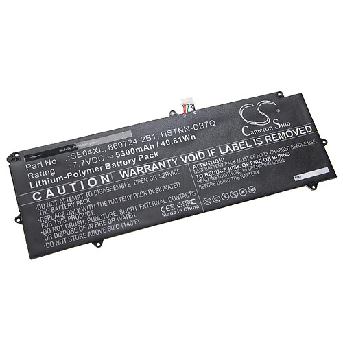 vhbw Batterie compatible avec HP Pro X2 612 G2 (1BT08UT), X2 612 G2 (1BY71EC), X2 612 G2 (1DT63AW) laptop (5300mAh, 7,7V, Li-polymère)