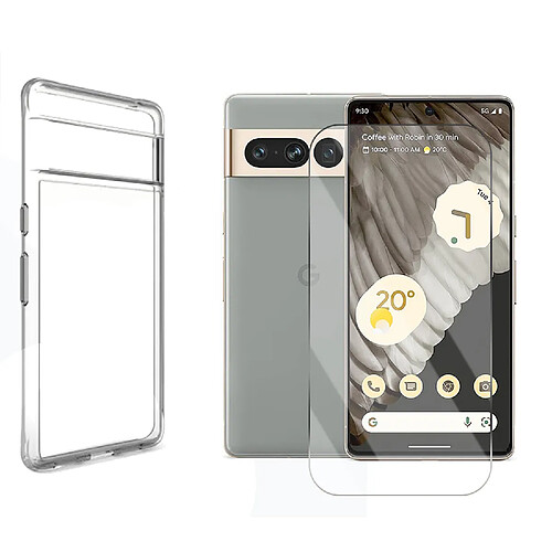 Coque souple silicone de protection transparent + verre trempé pour Google Pixel 7 5G 6.3" - Visiodirect -