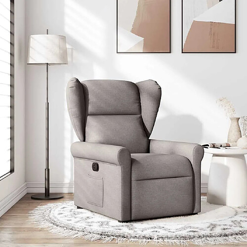 vidaXL Fauteuil inclinable Taupe Tissu