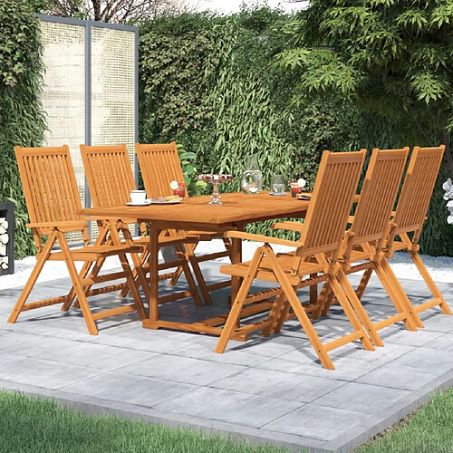 Salle à manger de jardin 7 pcs,Table et chaise à dîner Bois d'acacia massif -MN60014