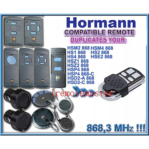 GUPBOO Télécommande Universelle de Rechange 5 pièces Hormann hsz2 / 4 hsp4 868-c,hsd2-A 868,hsd