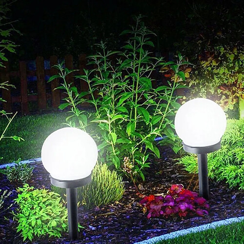 Wewoo 2 pcs imperméable à l'eau extérieure ampoule solaire sol lumière pelouse paysage décoration blanche