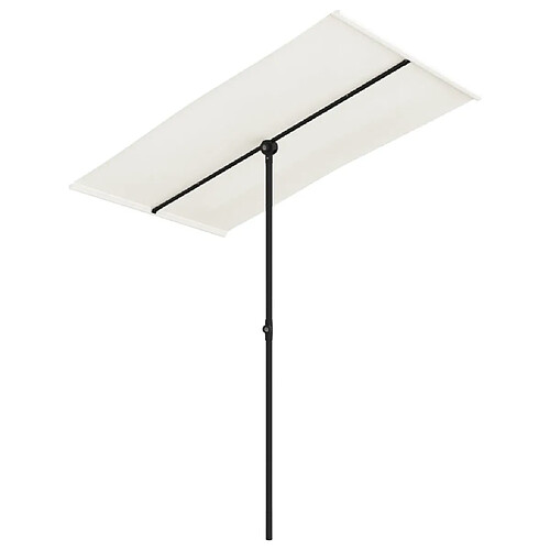 Maison Chic Parasol Jardin | Parasol d'extérieur avec mat en aluminium 180x110cm Blanc sable - GKD45841