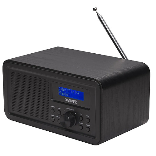 Denver DAB-30BLACK Radio portable 1W RMS - Personnel Numérique Noir, DAB + radio numérique, Fonctionne sur 230V ou piles