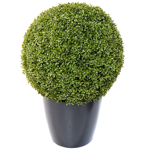 Pegane Plante artificielle haute gamme Spécial extérieur / Buis boule artificiel - Dim : H.58 x D.58 cm