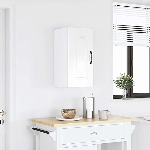 vidaXL Armoire murale de cuisine Kalmar blanc brillant bois ingénierie