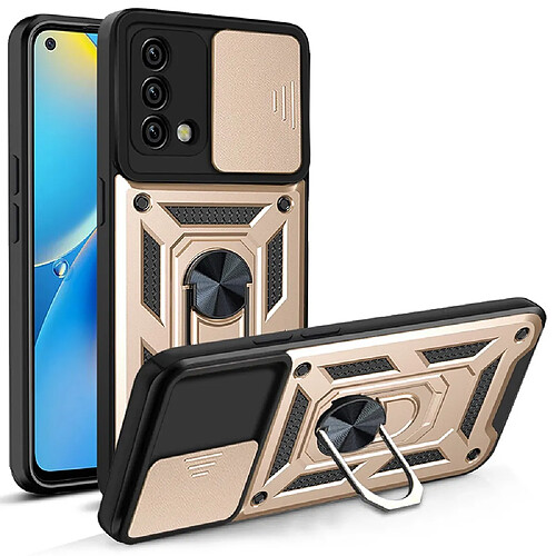 Coque en TPU anti-chocs avec béquille, or pour votre Oppo A74 4G