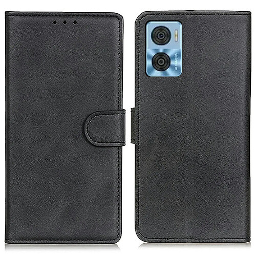 Etui en PU texture, antichoc avec support pour votre Motorola Moto E22 4G/E22i 4G - noir