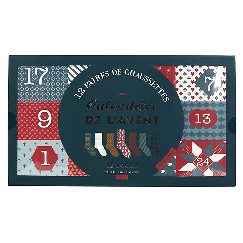 The Home Deco Factory Calendrier de l'Avent 12 paires de chaussettes Homme