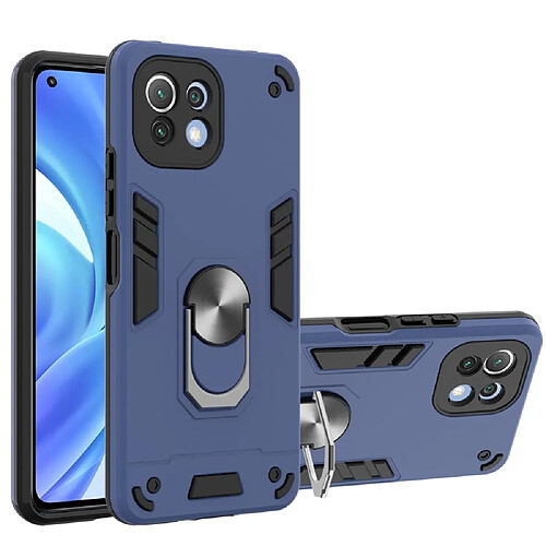 Coque en TPU antichoc avec béquille rotative bleu pour votre Xiaomi Mi 11 Lite 5G/4G