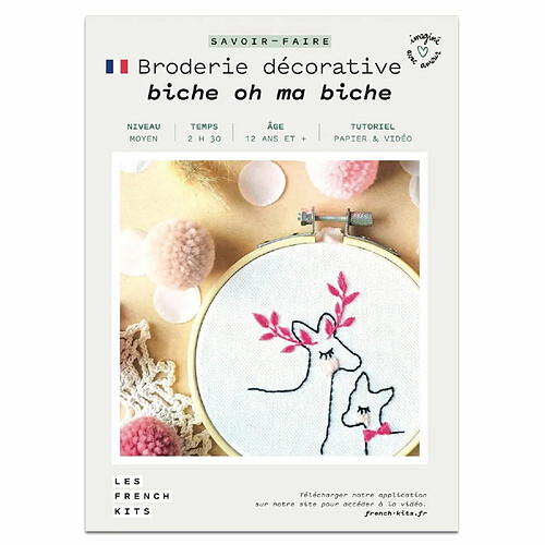 Youdoit Coffret DIY - Broderie décorative - Biche et Faon