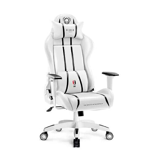 Diabolo X-One 2.0 Siège Gamer Accoudoir Réglables Dossier Inclinable Ergonomique Simili Cuir Blanc