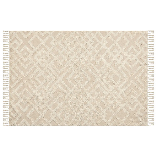 Beliani Tapis en coton 140 x 200 cm beige ARDAHAN