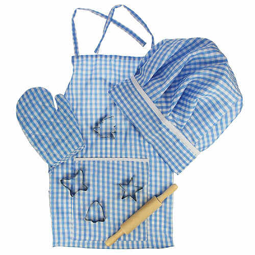 Bigjigs Toys Ensemble de chef bleu pour enfants