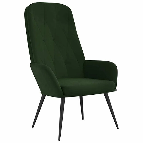 Maison Chic Chaise de relaxation | Fauteuil relax Vert foncé Velours -GKD20031