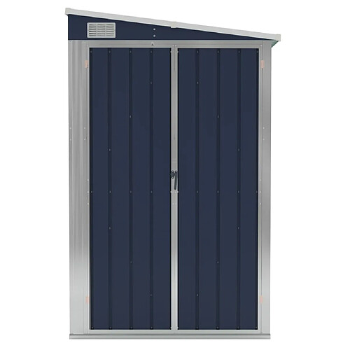 Helloshop26 Abri de jardin cabane cabanon maison de stockage remise extérieur hangar outils robuste mural 118 x 288 x 178 cm acier anthracite 02_0022330