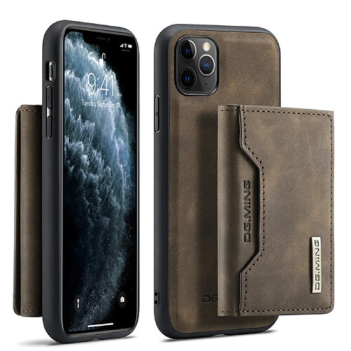 Dg.Ming Etui en PU + TPU anti-chute, magnétique hybride café pour votre Apple iPhone 11 Pro 5.8 pouces