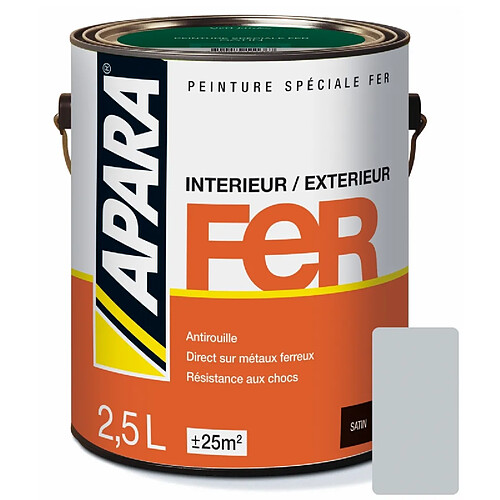 Peinture Fer Satin - APARA-2.5 litres-Gris clair (RAL 7035)