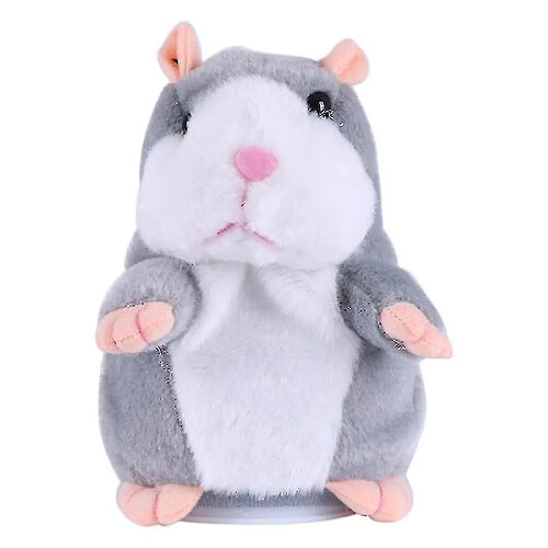 Universal Adorable peluche de hamster parlant - Enregistreur sonore bourré (gris)