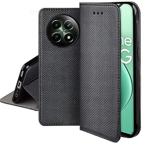 Htdmobiles Housse etui portefeuille avec coque interieure en silicone pour Realme 12x et Realme 12 5G + verre trempe - NOIR MAGNET