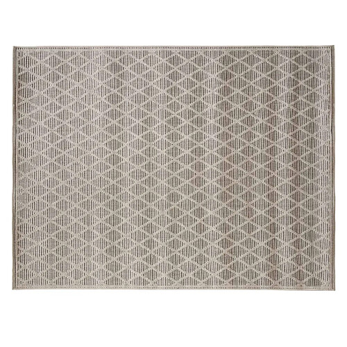 Atmosphera, Createur D'Interieur Tapis rectangulaire intérieur et extérieur Losange - 120 x 170 cm - Noir et blanc