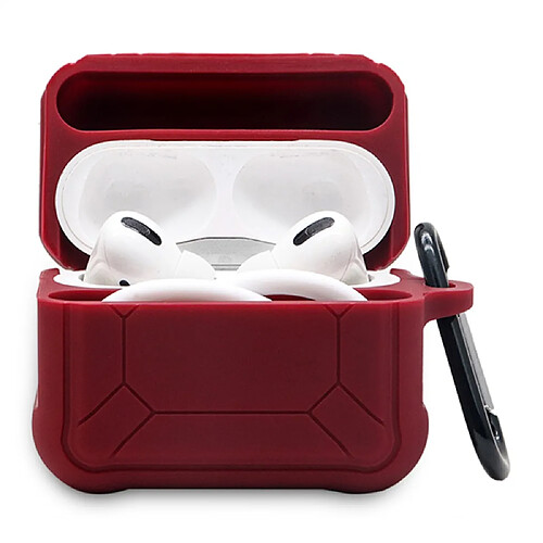 Coque en silicone mousqueton anti-perte, rouge vin pour votre AirPods Pro