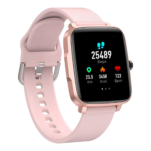 Universal Montres intelligentes Hommes Femmes Full Touch Fitness Tracker Tension artérielle Montre de fréquence cardiaque (rose)