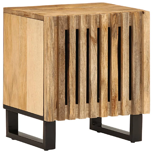 vidaXL Table de chevet 40x34x46 cm bois de manguier massif brut