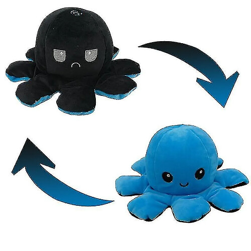 Universal Conception de poulpe, peluche réversible et poupée en peluche Toyblack + bleu