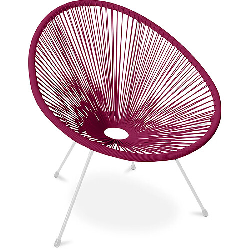 ICONIK INTERIOR Fauteuil Acapulco - Piétement Blanc - Nouvelle Édition Violet