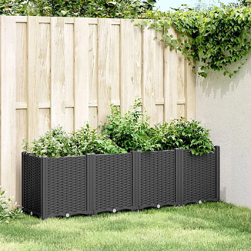 vidaXL Jardinière noir 160x40x53 cm polypropylène