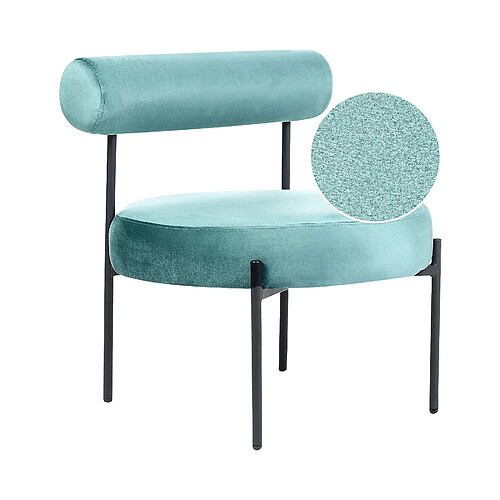 Beliani Fauteuil ALPHA Velours Turquoise