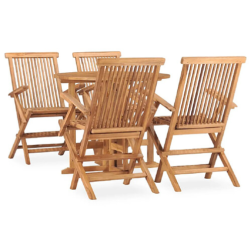 vidaXL Ensemble à manger d'extérieur pliable 5 pcs Bois solide de teck